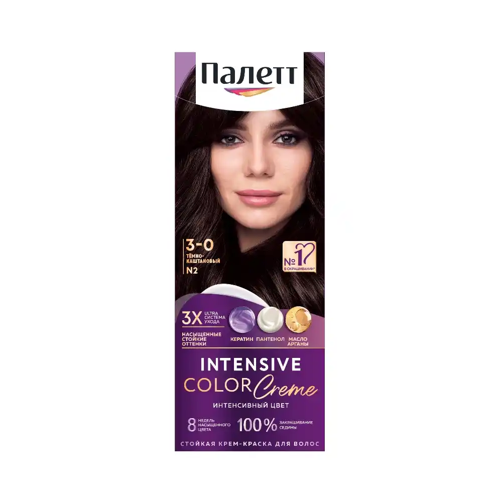 Крем- краска 1 шт Palette стойка оттенок № 2 темно - каштановый к/уп