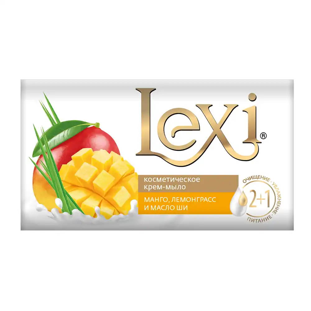 Крем-мыло 140гр Lexi Косметическое Манго, лемонграсс и масло ши бум/уп