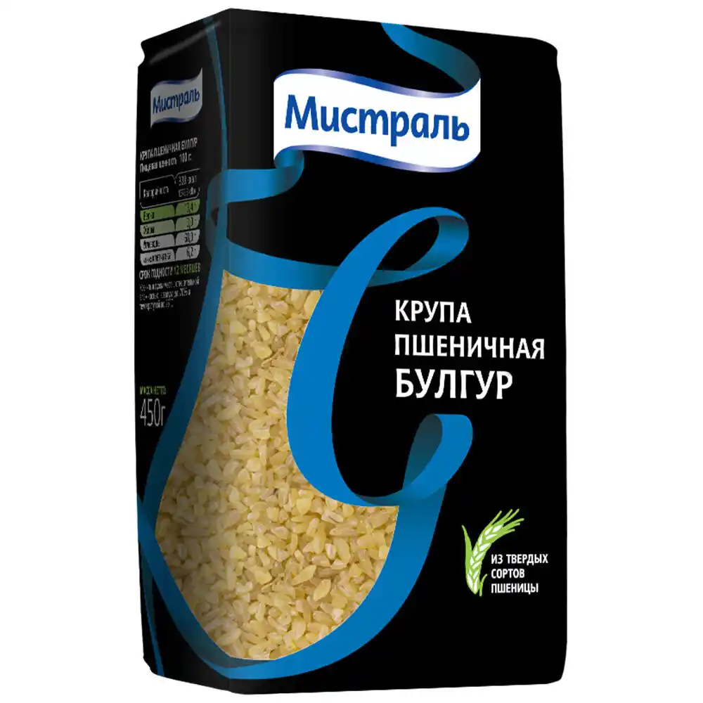 Крупа 0.5 кг Мистраль пшеничная булгур м/уп