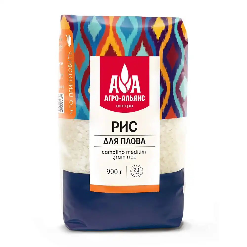 Крупа 0,9кг Агро-Альянс Экстра Рис для плова м/уп