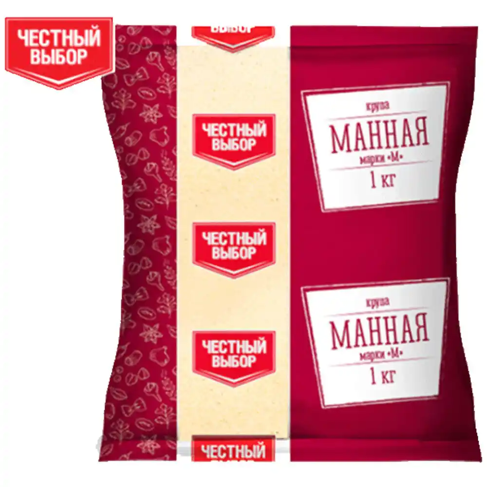Крупа 1 кг Честный выбор манная м/уп (набор)