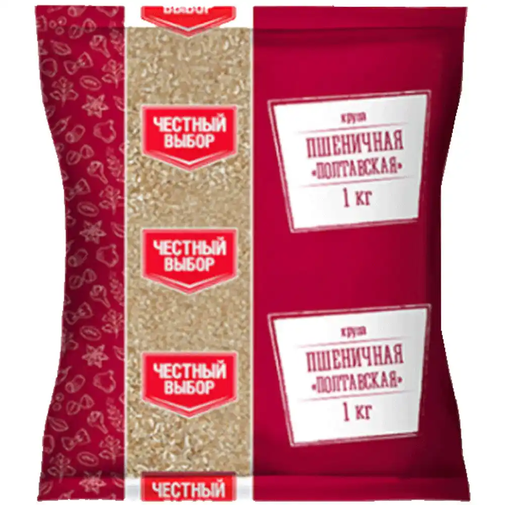 Крупа 1 кг Честный выбор пшеничная Полтавская ГОСТ м/уп (набор)