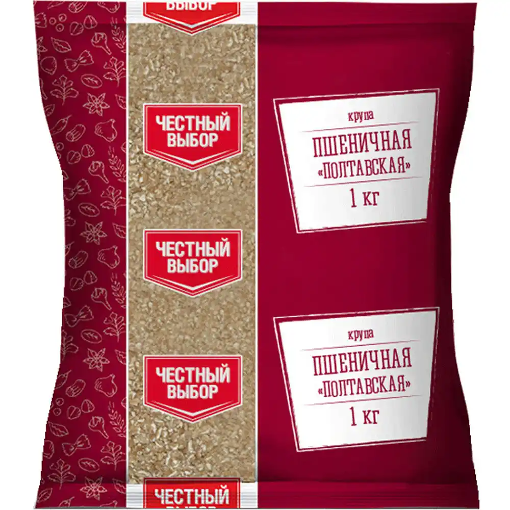 Крупа 1 кг Честный выбор пшеничная Полтавская м/уп (набор)