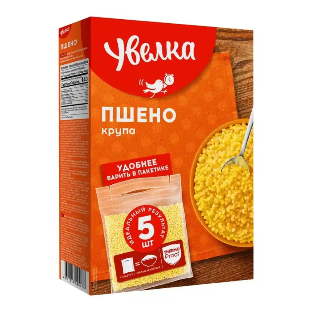 Крупа пшено шлифованное 400 гр 5*80  Увелка вар/пак к/уп