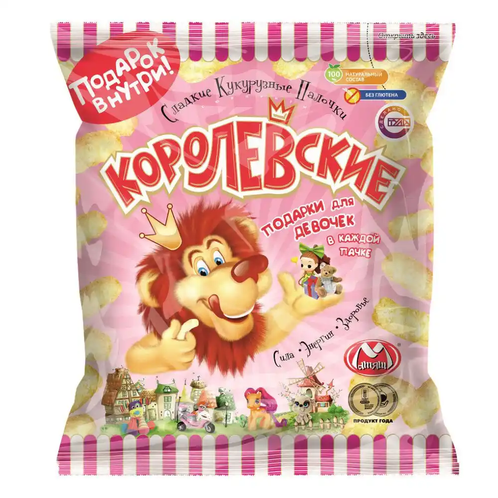 Кукурузные палочки 70г Матяш Сюрпризы королевские для девочек м/уп