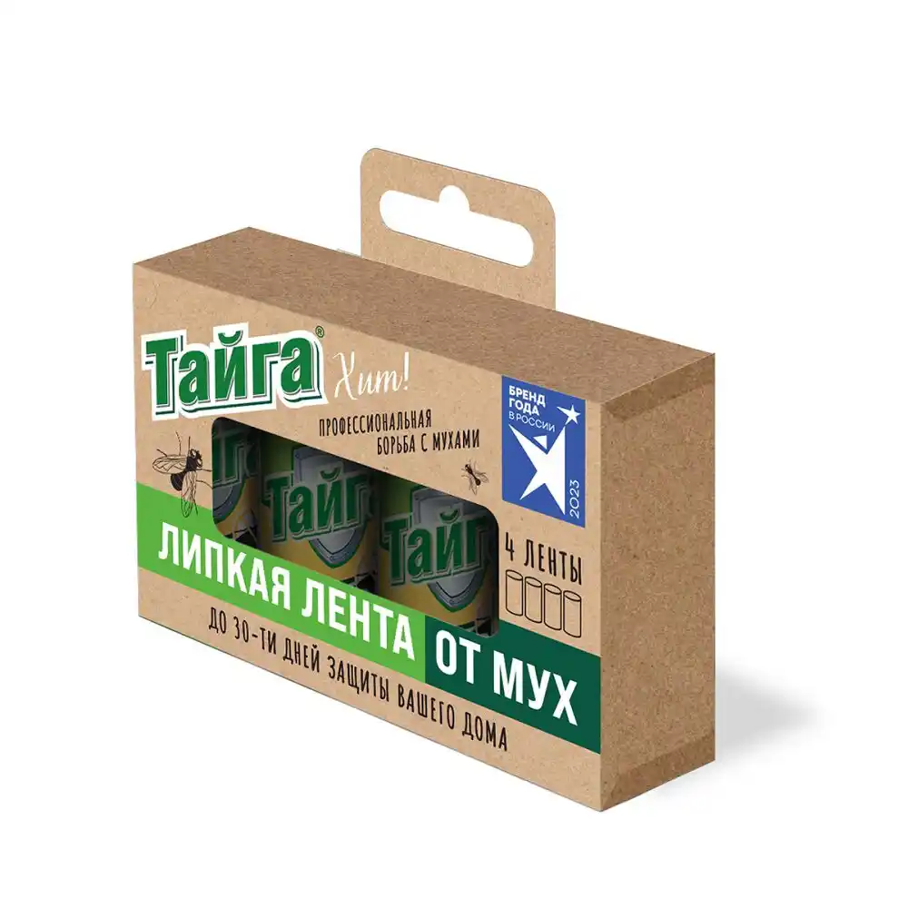 Липкая лента 4шт Тайга Набор от мух к/уп