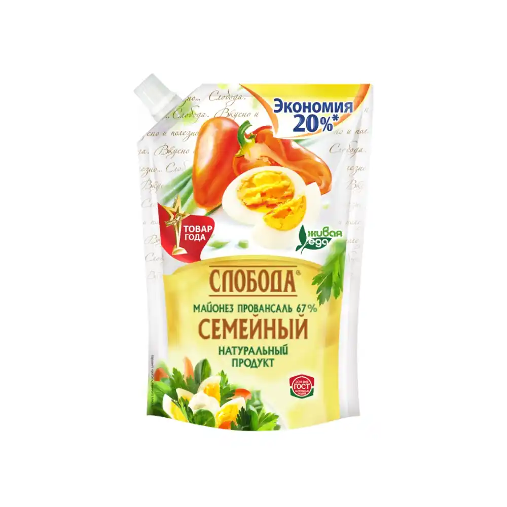 Майонез 0,85л Слобода семейный 50,5% дой-пак