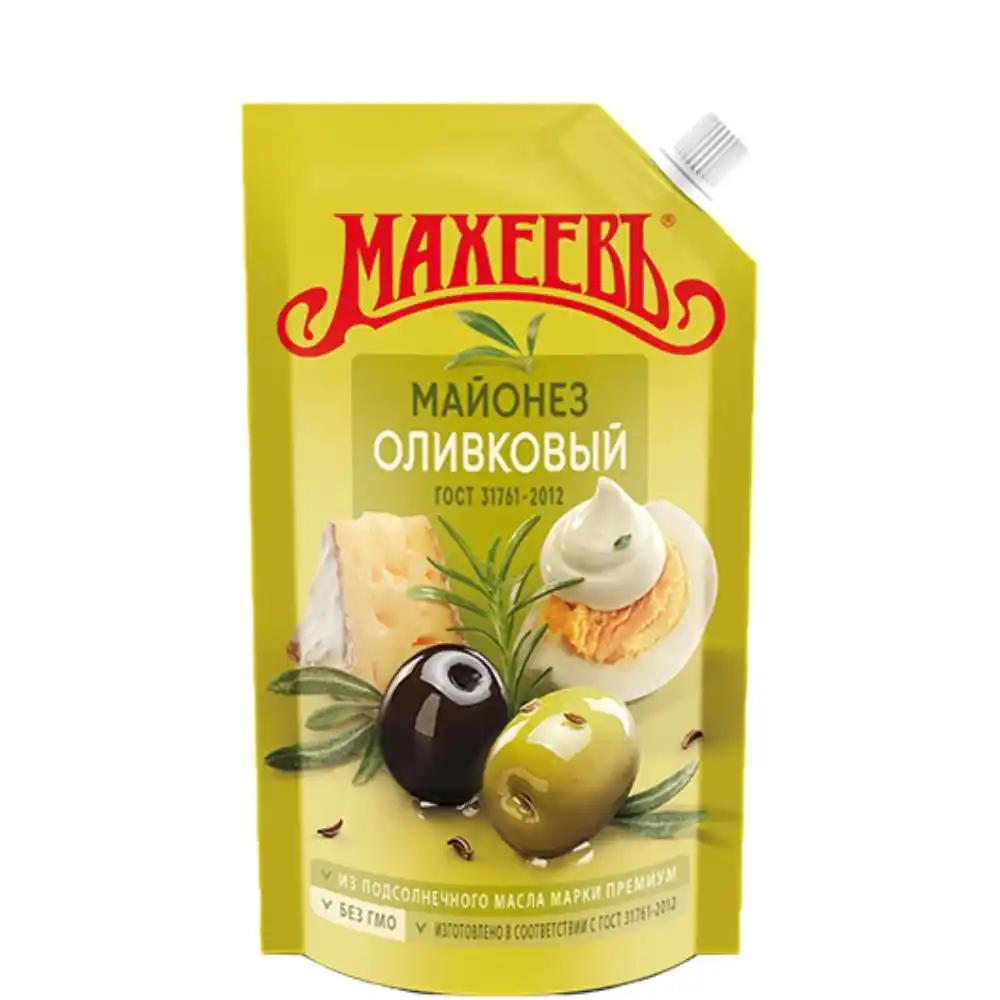 Майонез 380г Махеевъ Оливковый 50,5% дой-пaк
