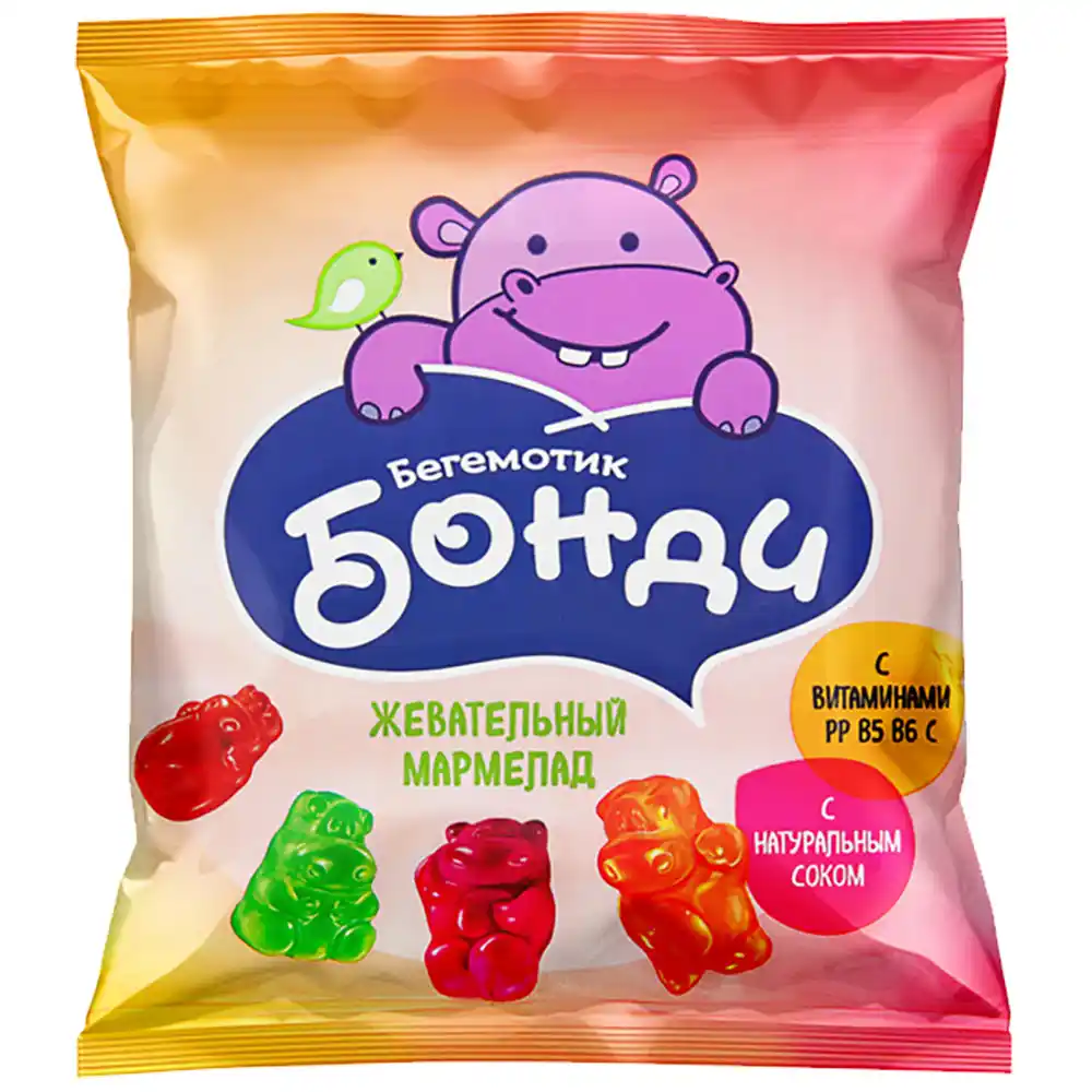 Мармелад 70 г Бегемотик Бонди жевательный с витаминами м/уп