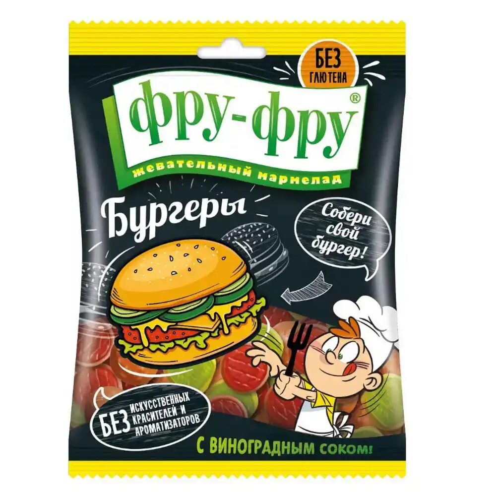 Мармелад 80гр Фру-Фру жевательный бургеры м/уп
