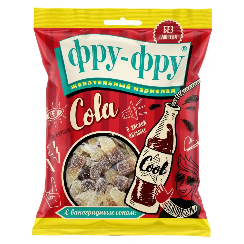 Мармелад 80гр Фру-Фру жевательный кола м/уп
