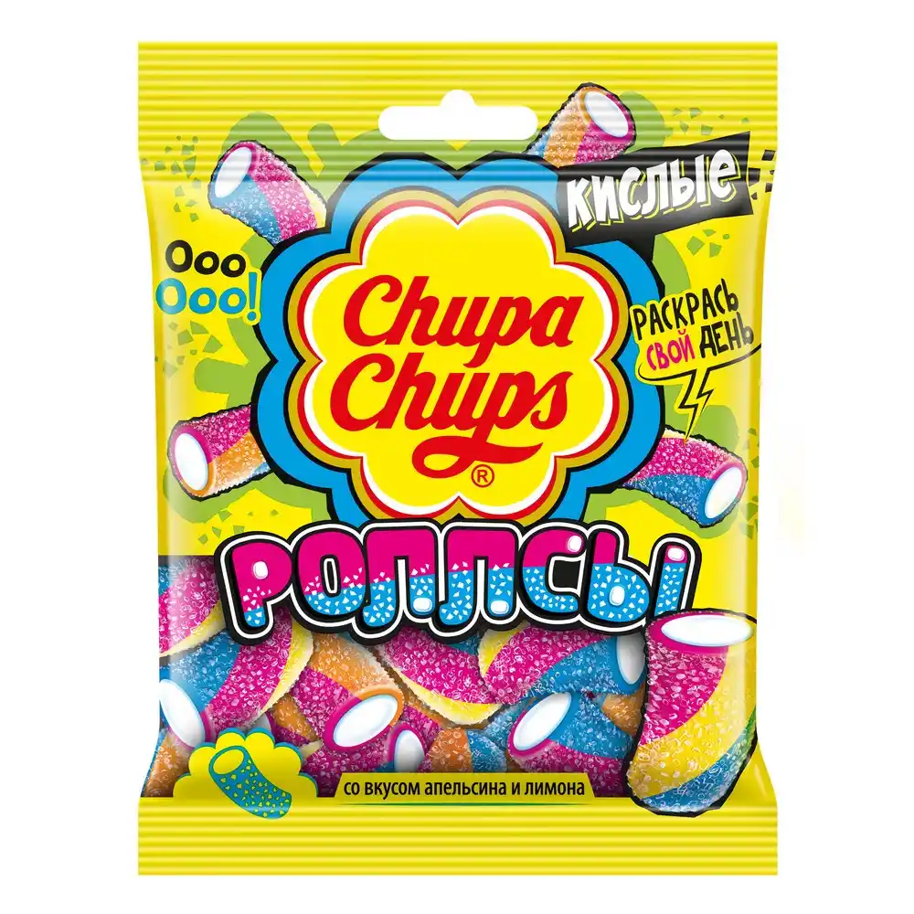 Мармелад жевательный 70 гр Chupa Chups Кислые роллсы м/уп