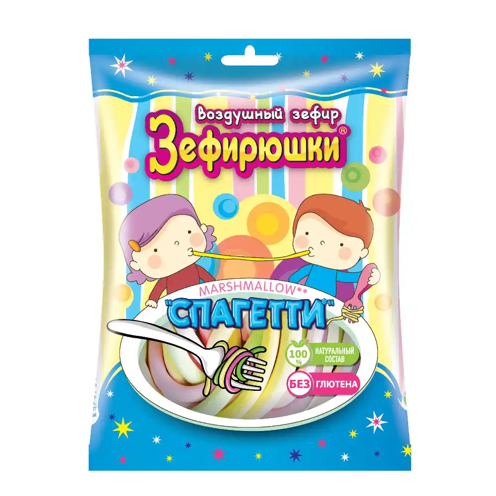 Маршмеллоу 80гр Зефирюшки Воздушный зефир Спагетти м/уп