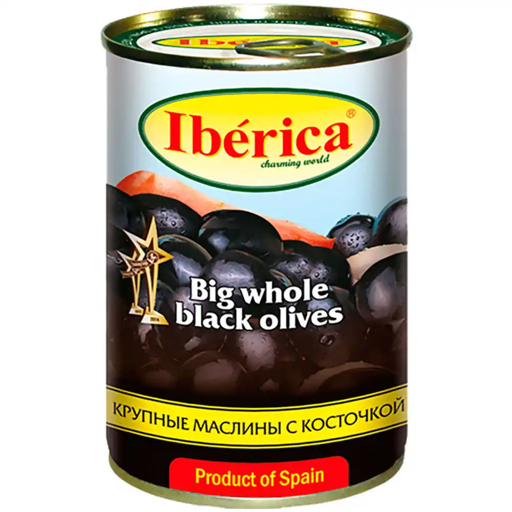 Маслины IBERICA гигантские с косточкой 420 г ж/б