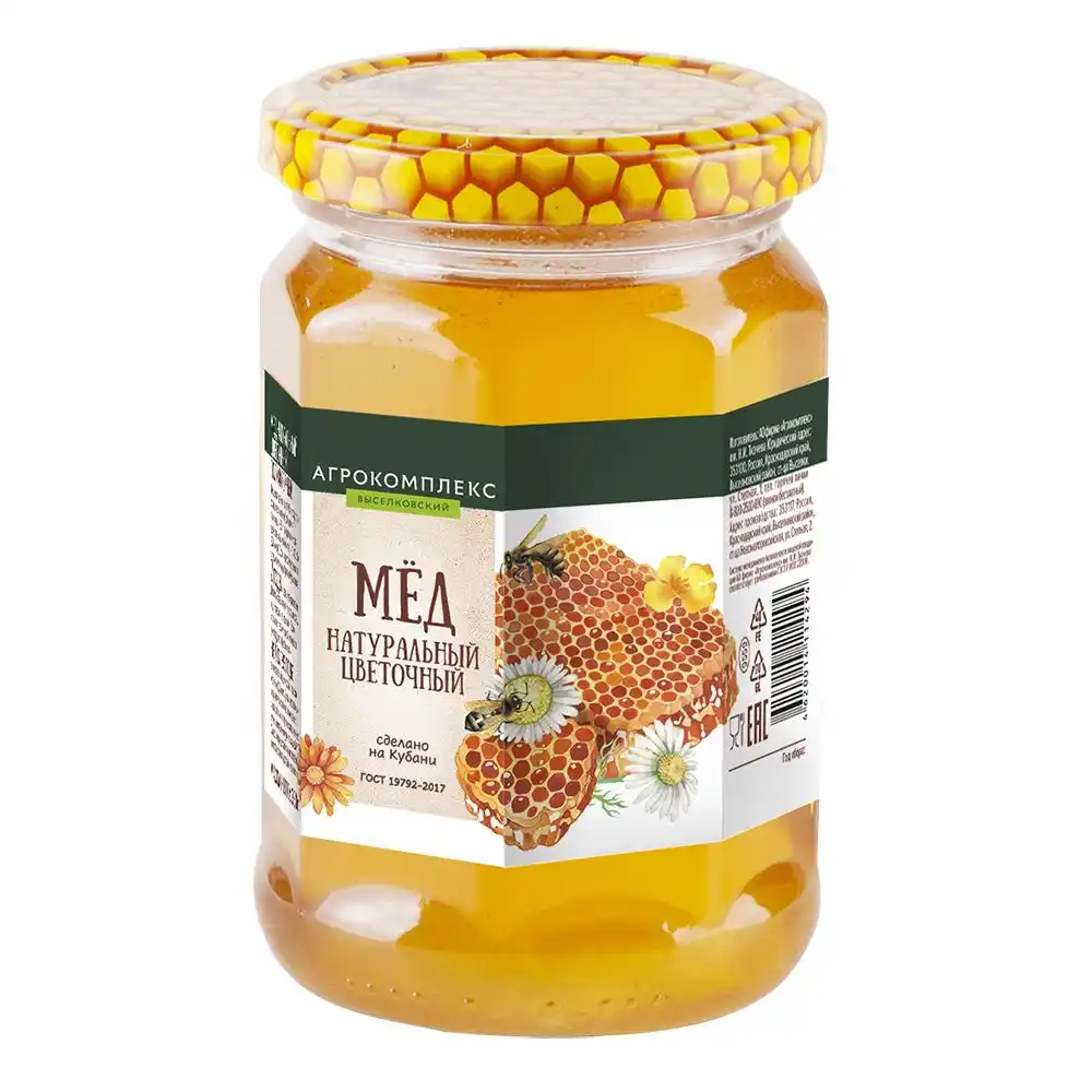 Мед 250 г Агрокомплекс цветочный натур ст/б