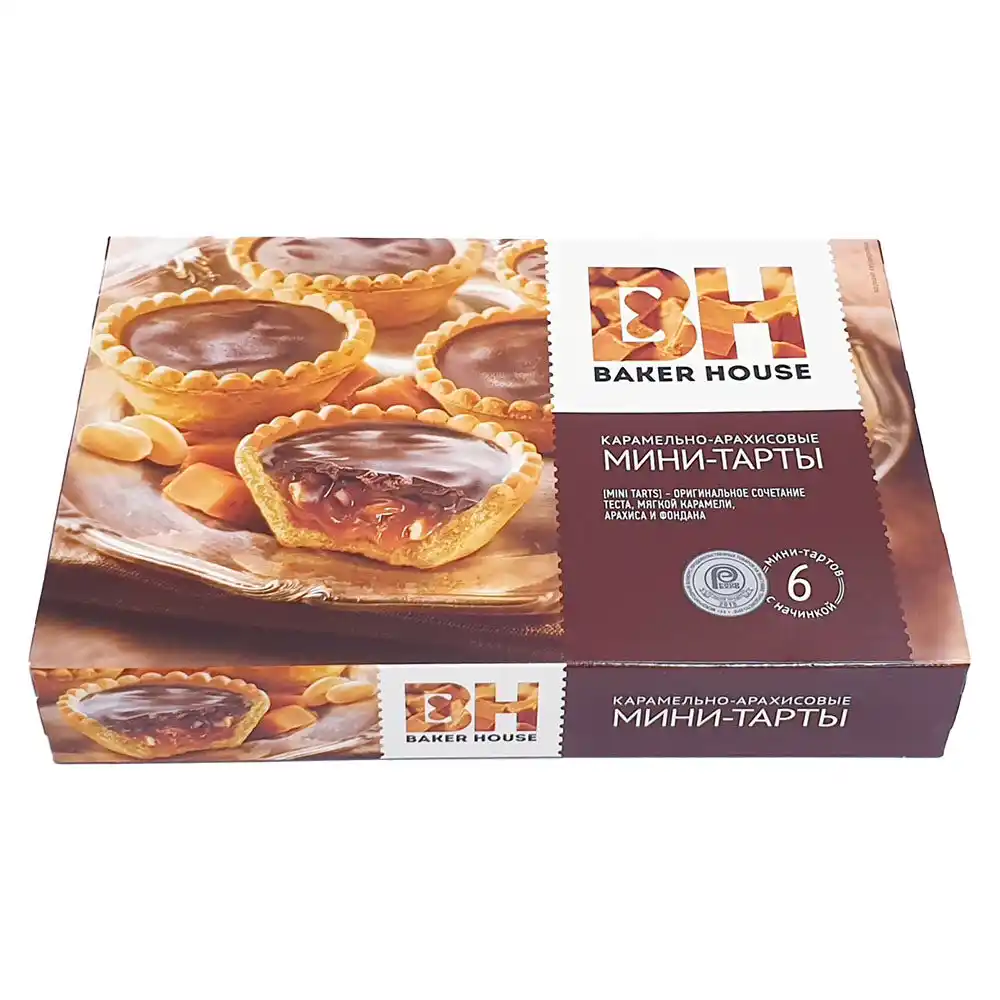 Мини-Тарты 240 г Baker House Карамельно-арахисовые к/уп