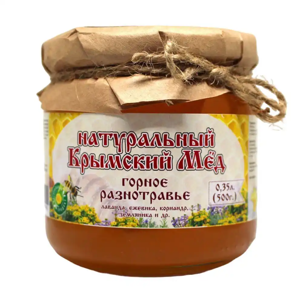 Мёд 350 мл Крымский мед из цветков горных трав ст/б