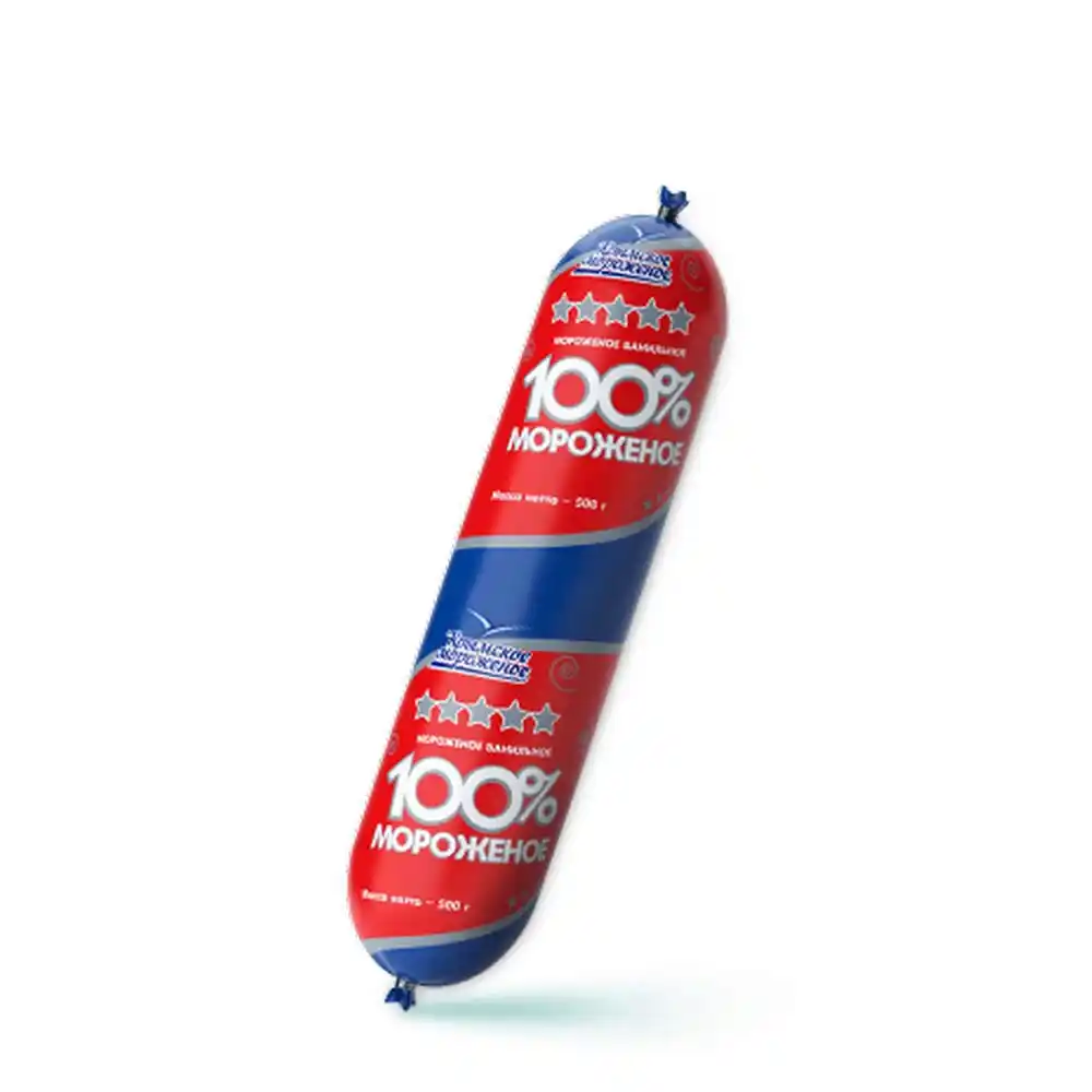 Мороженое 0,5кг Крымское мороженое 100% пломбир сливочный ванильный вес м/уп