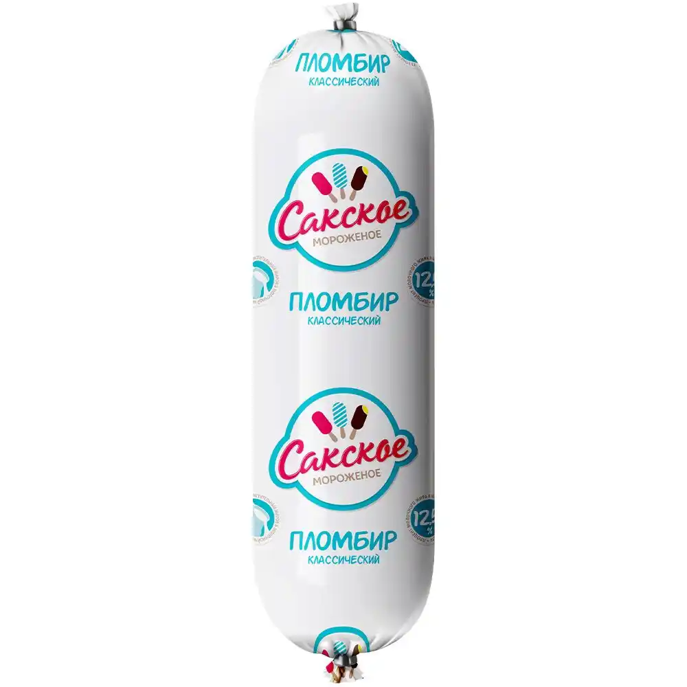 Мороженое 1кг Сакское Мороженое Пломбир ванильный м/уп