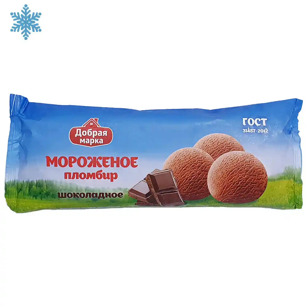 Мороженое 400 г Добрая марка пломбир шоколадный м/уп