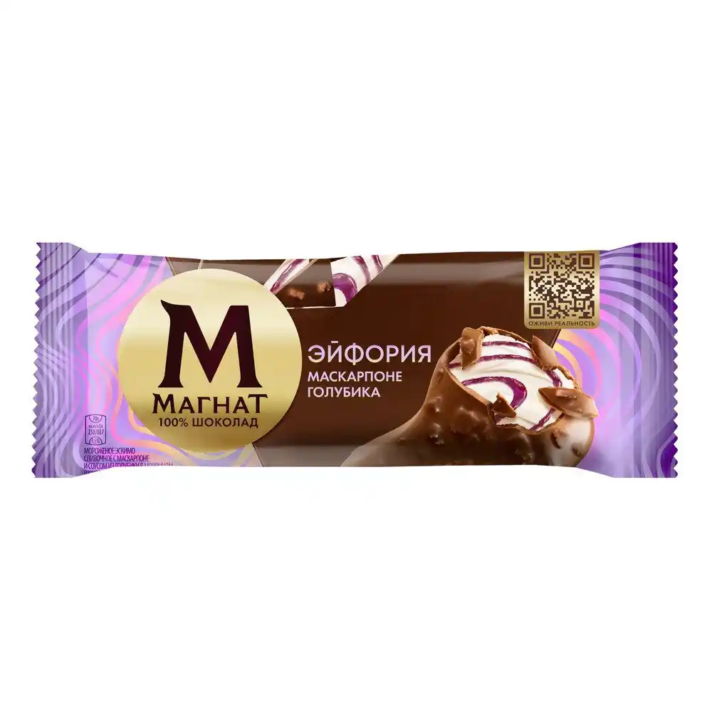 Мороженое 70г Магнат   Эйфория Маскарпоне-Голубика эскимо м/уп