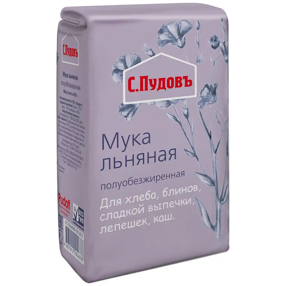 Мука 400 г С.Пудовъ льняная бум/уп