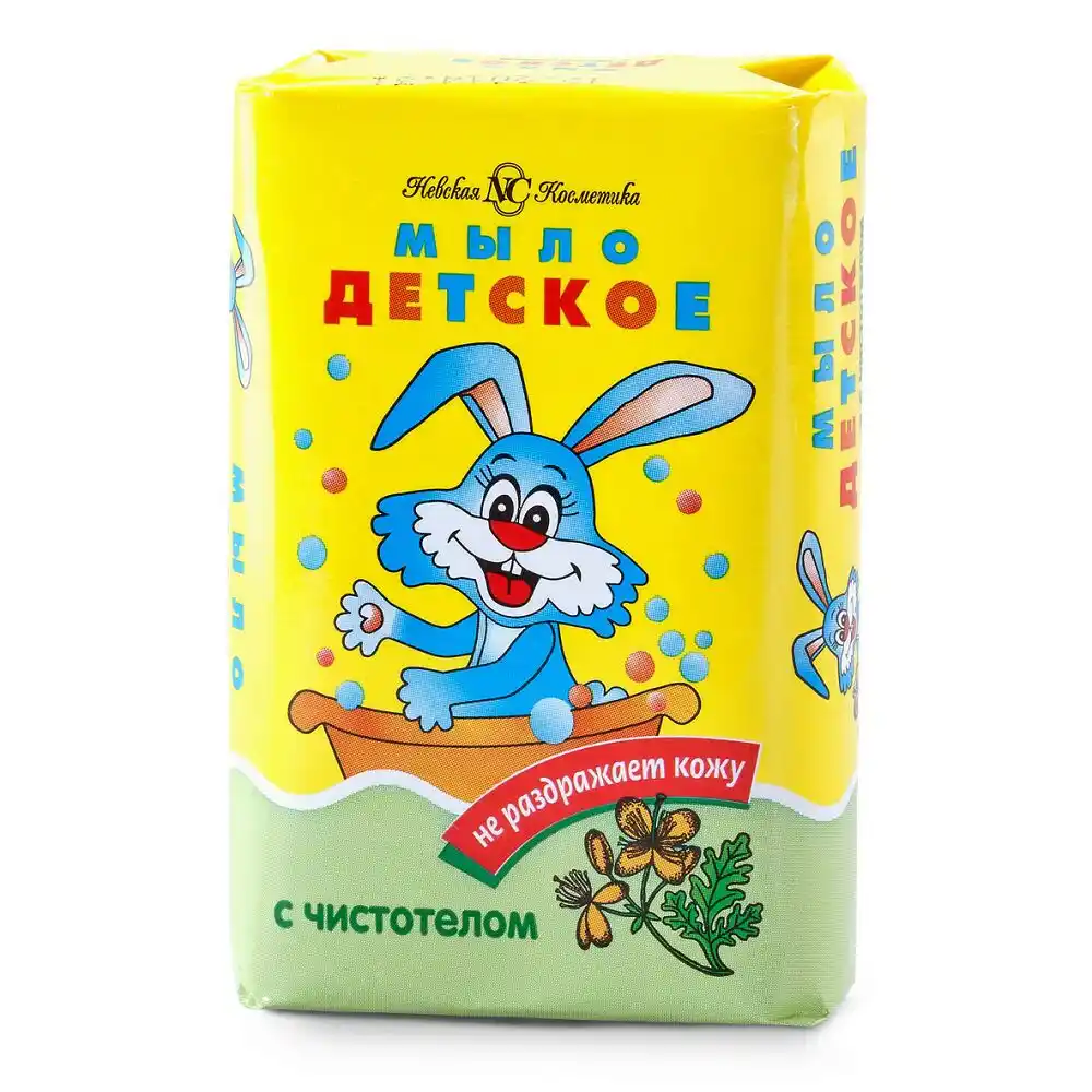 Мыло 90 гр Невская косметика детское с чистотелом твердое м/уп