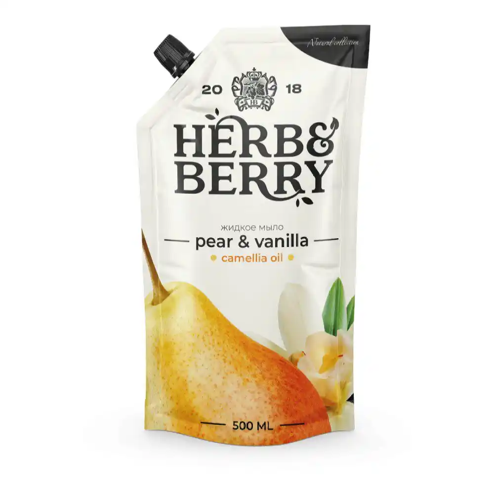 Мыло жидкое 0,5 л Herb & Berry Экзотическая груша и ваниль дойпак