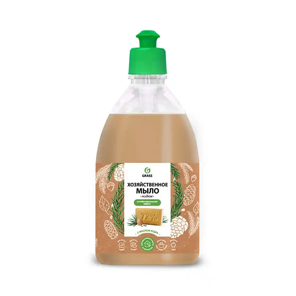 Мыло жидкое 1 л Grass хозяйственное с маслом кедра п/уп
