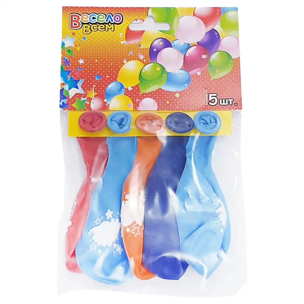 Н-р шаров 5 шт Весело всем 30 см латекс с рис.м/уп