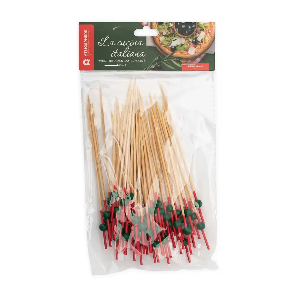 Н-р шпажек 50 шт Florin бамбуковых д/канапе Cucina Italiana м/уп