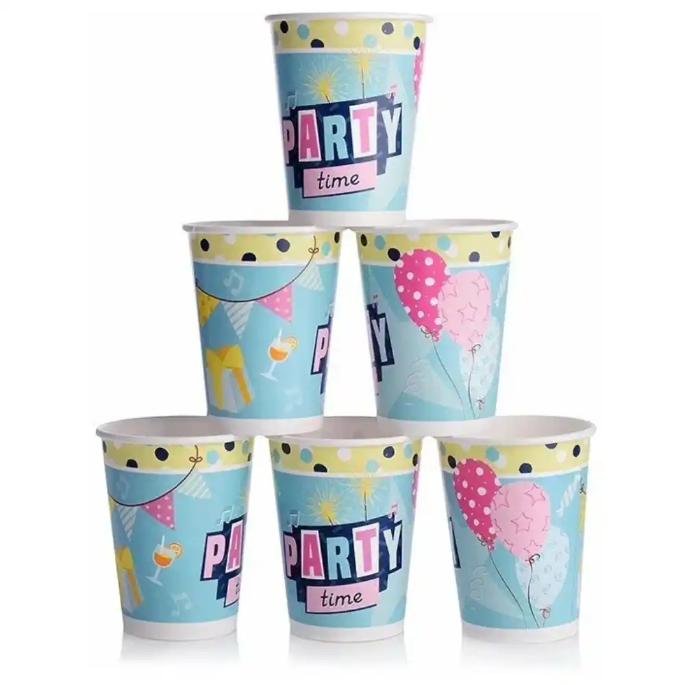 Набор бумажных стаканов 6 шт 250мл ND Play Кат3 в асс-ме п/эт