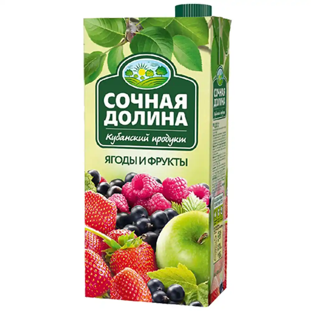 Напиток 0,95 л Сочная Долина ягоды фрукты сокосодержащий т/пак