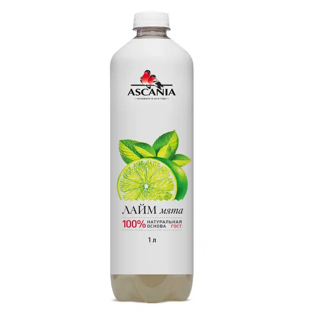 Напиток 1л Ascania Лайм мята газированный безалкогольный пэт