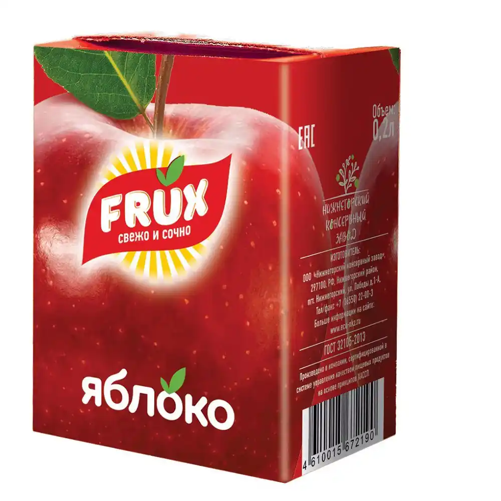 Напиток 200мл FRUX Сокосодержащий Яблоко тетра-пак