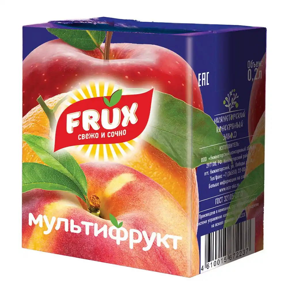 Напиток 200мл FRUX Сокосодержащий Мультифрукт тетра-пак