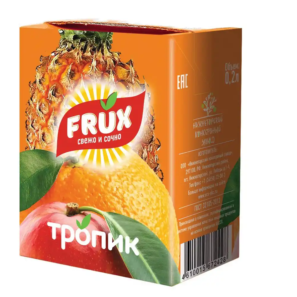 Напиток 200мл FRUX Сокосодержащий Тропик тетра-пак