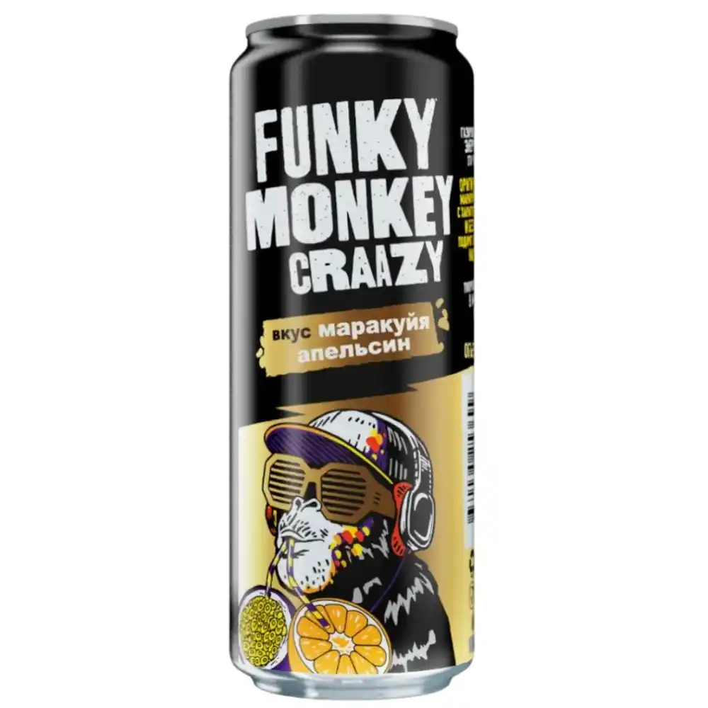 Напиток 450мл Фанки манки крейзи с вкусом маракуя-апельсин ж/б