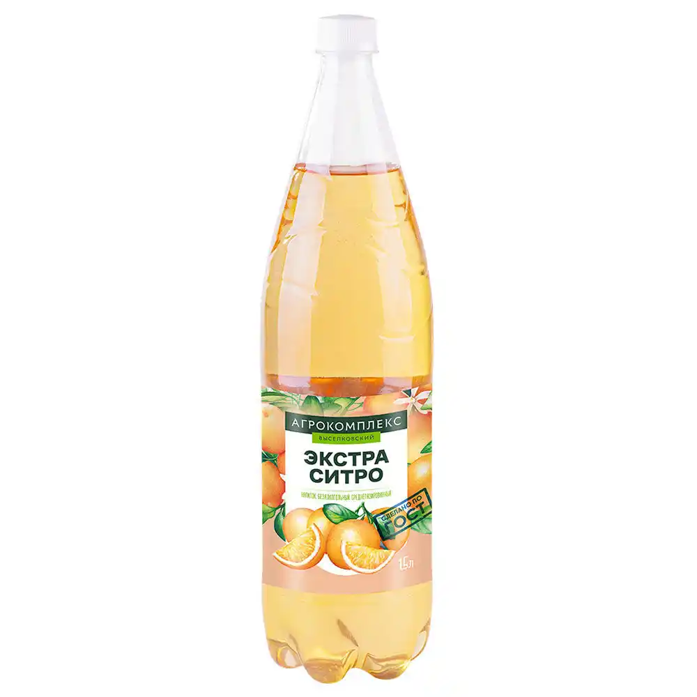 Напиток б/а 1,5 л Агрокомплекс на ароматизат.среднегаз."Экстра - ситро" 1,5л ПЭТ