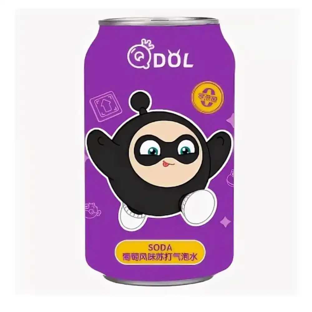 Напиток газированный 330мл QDOL Со вкусом винограда ж/б