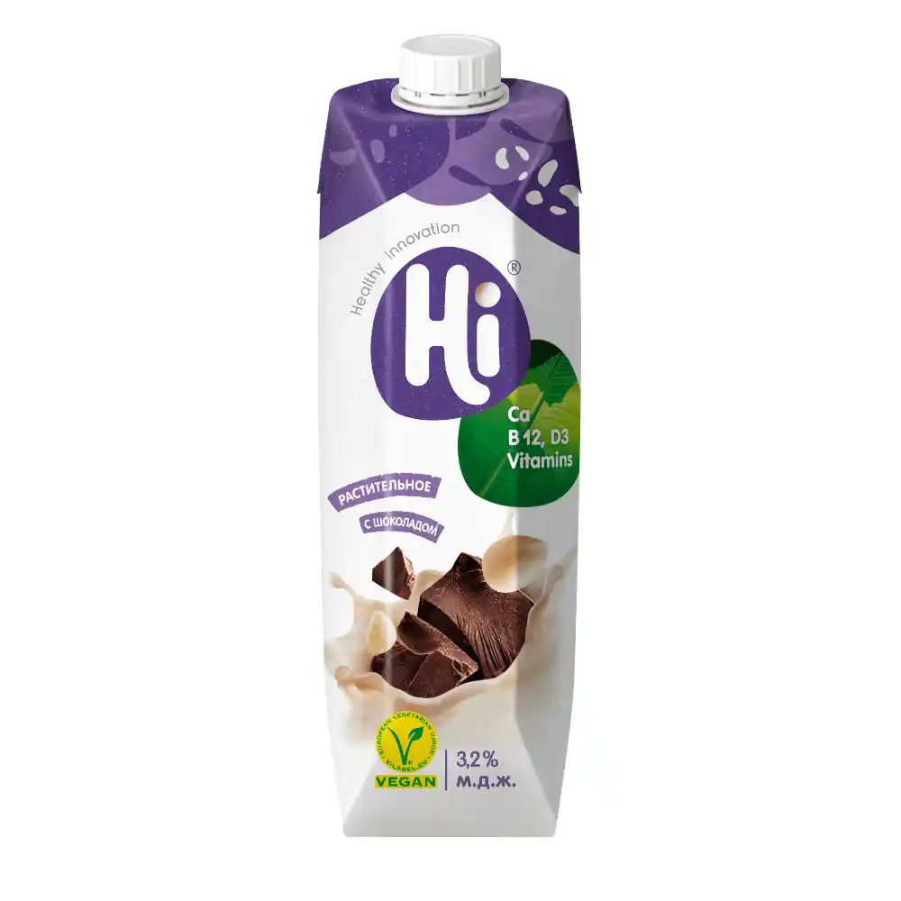 Напиток растительный 1л Hi с шоколадом 3,2% тетра-пак
