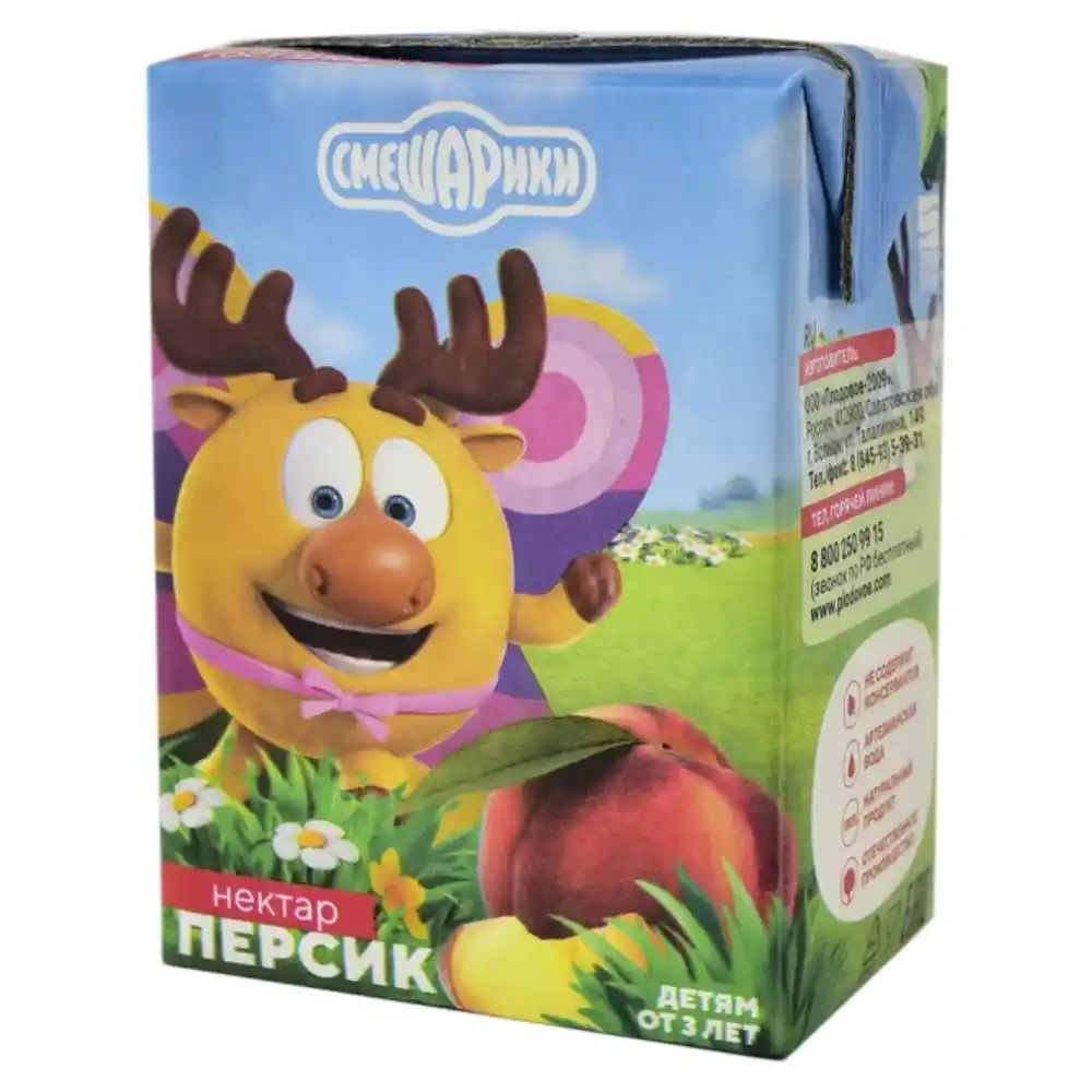 Нектар 0,2л СМЕШАРИКИ Персиковый к/уп