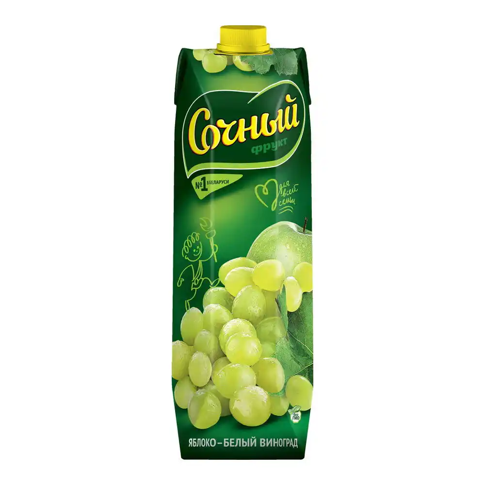 Нектар 1л Сочный Яблоко-Белый Виноград тетра-пак