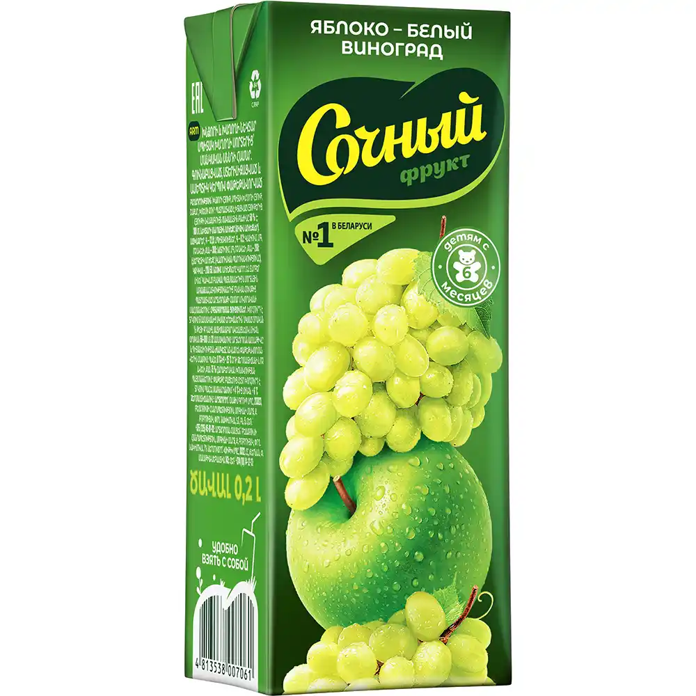 Нектар 200 мл Сочный Яблоко-Белый виноград тетра-пак