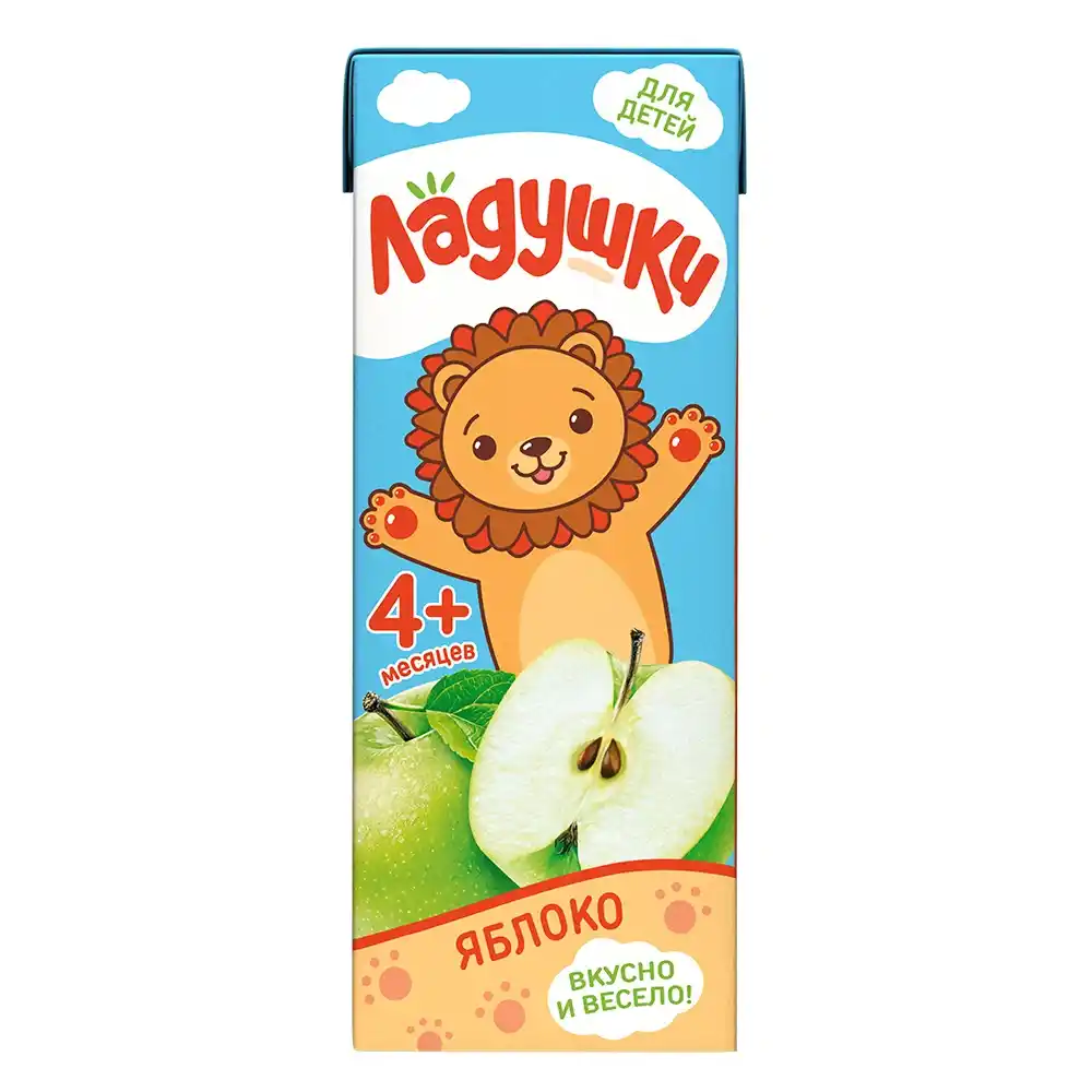 Нектар 200мл Ладушки Яблоко 4+ месяцев Тетра-пак