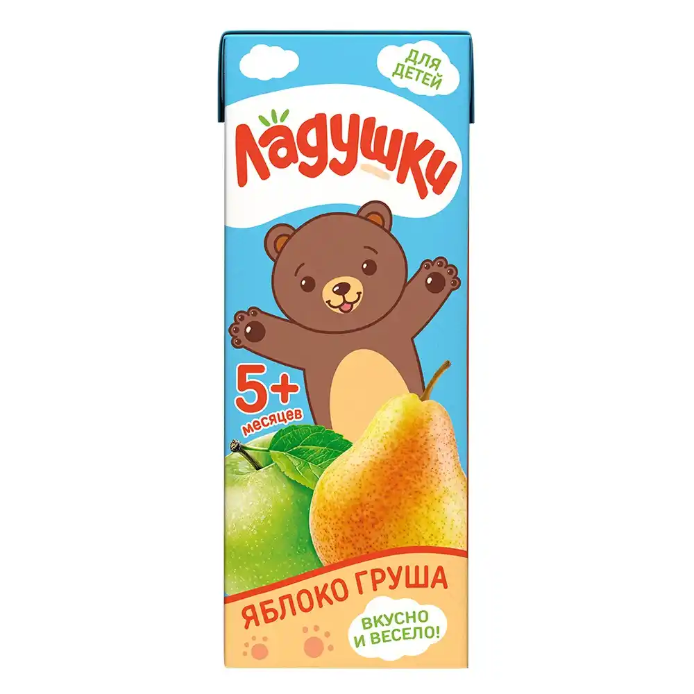 Нектар 200мл Ладушки Яблоко и груша 5+ месяцев Тетра-пак