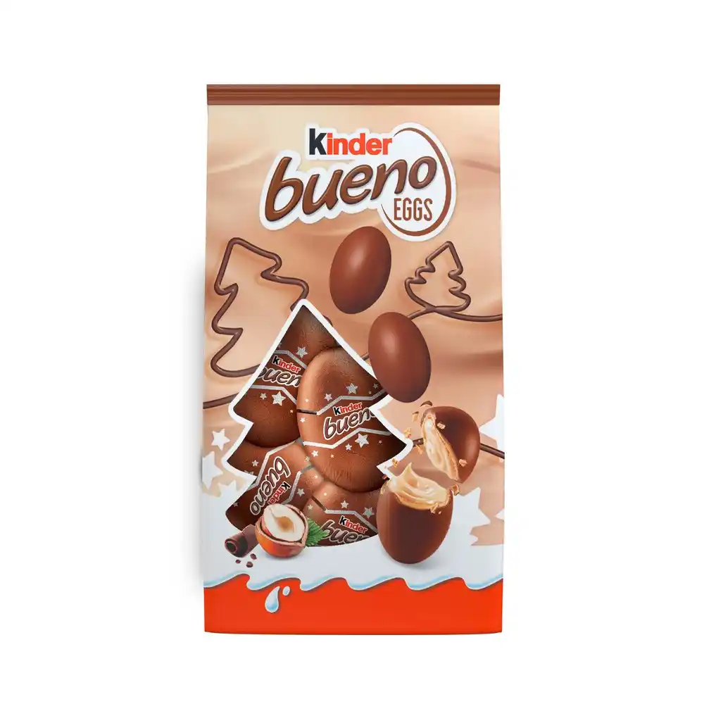 Новогодний подарок 80г KINDER SOFTY/BUENO EGGS Конфеты Киндер Буэно из молочного шоколада к/уп