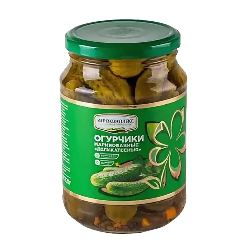 Огурчики 0,72л Агрокомплекс маринованные Деликатесные ст/б