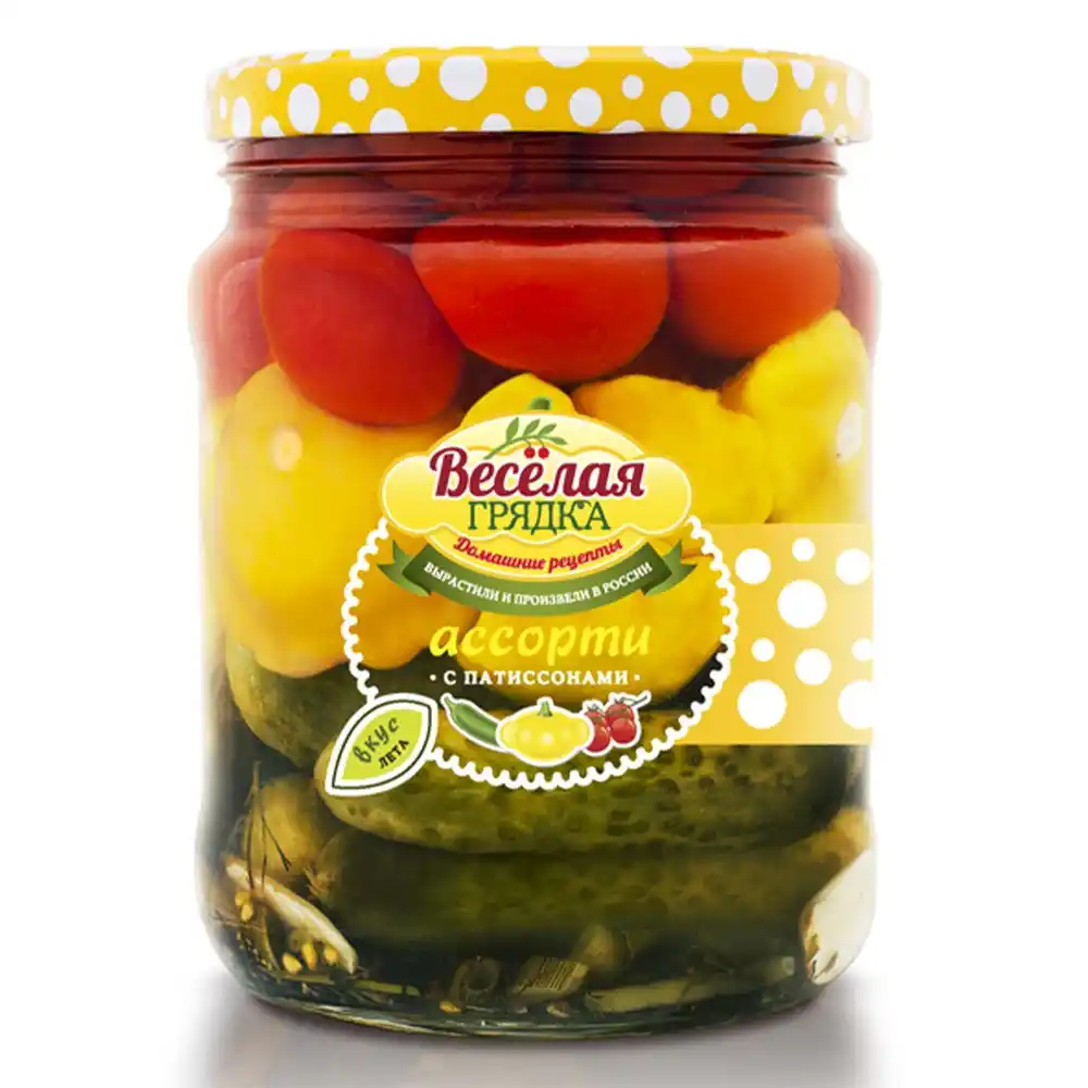 Овощное ассорти 0,95л Весёлая грядка с патиссонами ст/б