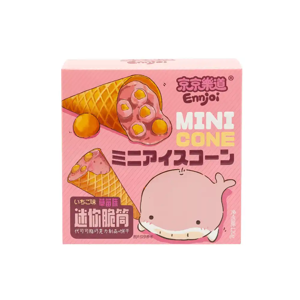 Печенье 120гр ENNJOI Мини Конус со вкусом клубники к/уп